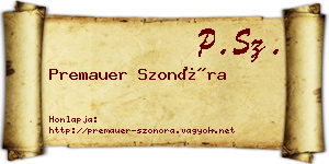 Premauer Szonóra névjegykártya